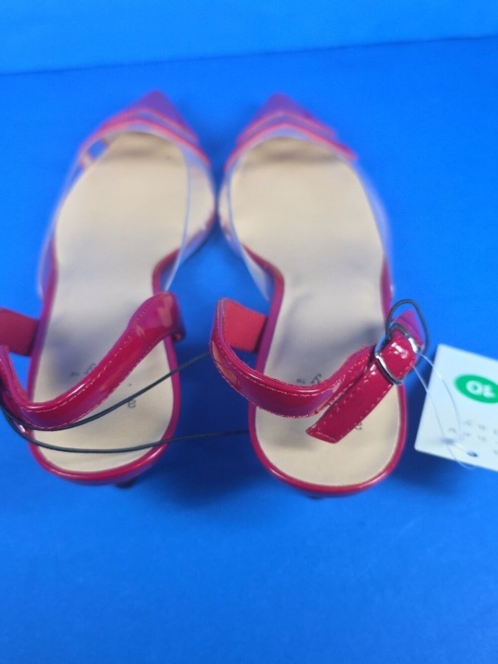 A New Day Shoes Women Red Clear Pointed Toe Heel Eleanor Heart Detail Size 10 - Picture 3 of 7